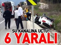 OTOMOBİL SU KANALINA UÇTU